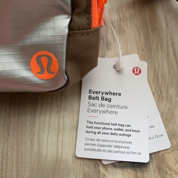 ❤️ Lululemon Rare Silver Brown and Orange Everywhere Belt Bag SVME/SNDN/HIOR NWT - Picture 11 of 15
